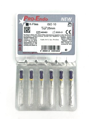 К-Файл / K-Files - Pro-Endo №10, 25мм, (6шт), VDW / Германия