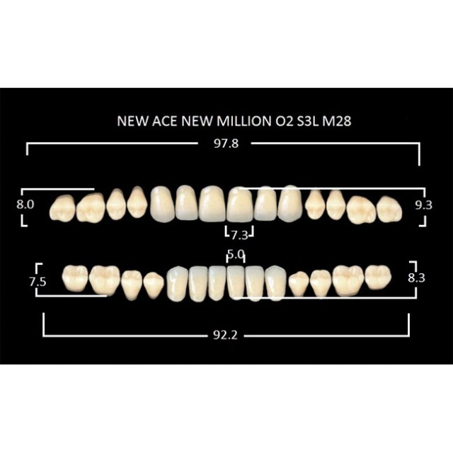 Зубы планка 28 шт MILLION NEW ACE O2/A3.5